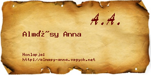 Almásy Anna névjegykártya